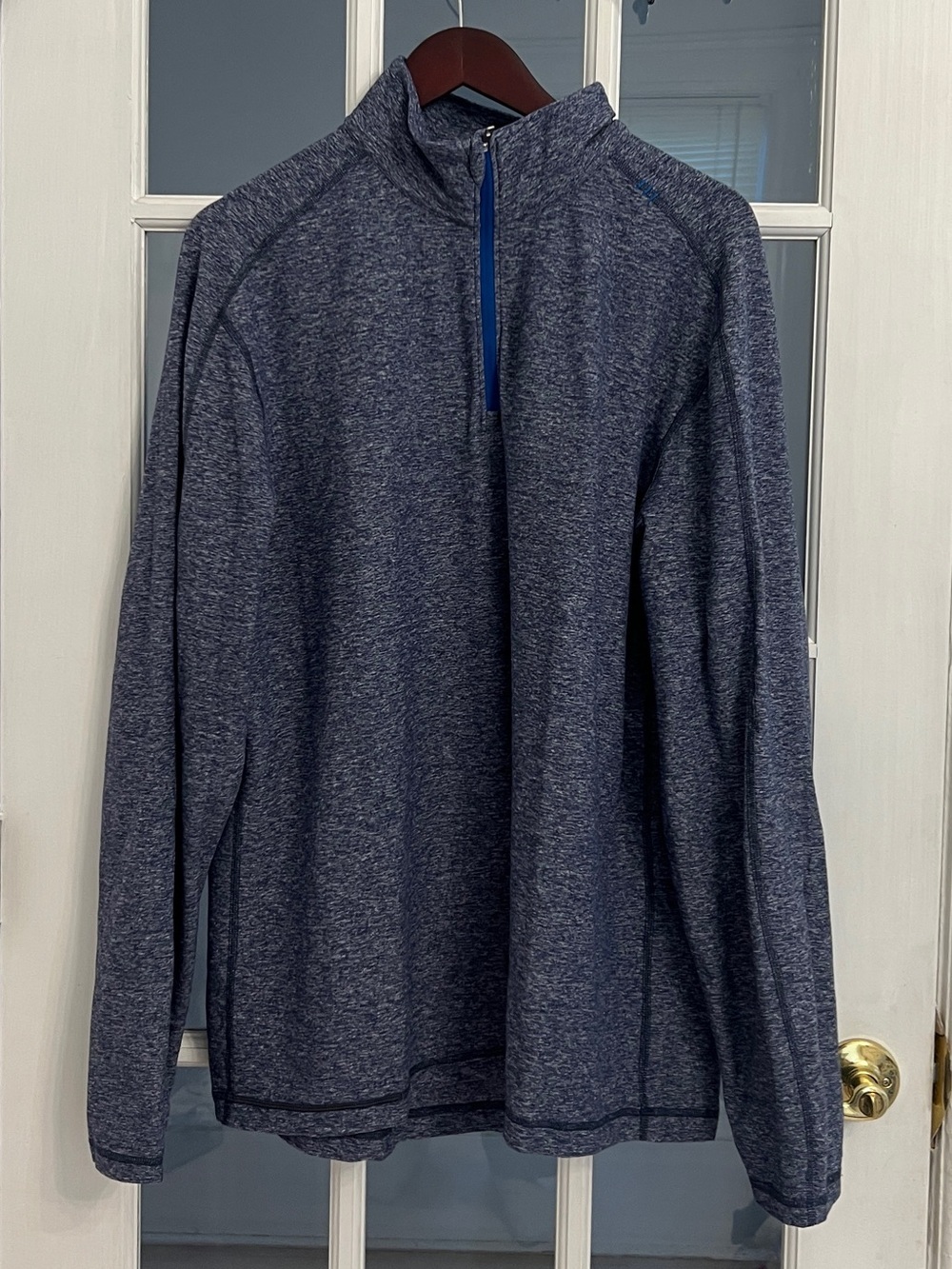 LULULEMON Men's Blue Space Dye Surge Warm 1/2 Zip Pullover Jacket Size XL